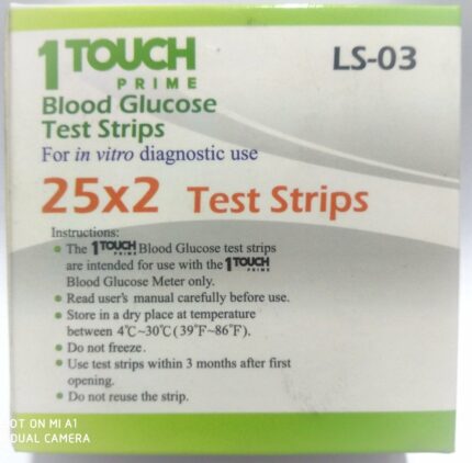 1 Touch Prime blood glucose test strips 50 pies