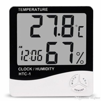 HTC-1 Digital Thermometer Hygrometer Weather - White and Blue