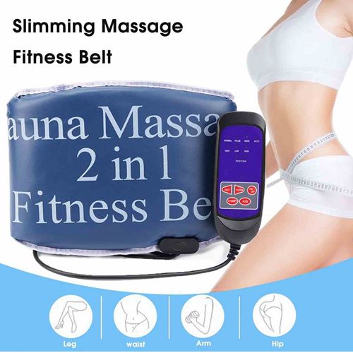 2 in 1 Sauna Slimming Massage Fitness Belt Body Massager Vibrating Heating Abdominal Muscle Exercise Belts Fat Burner