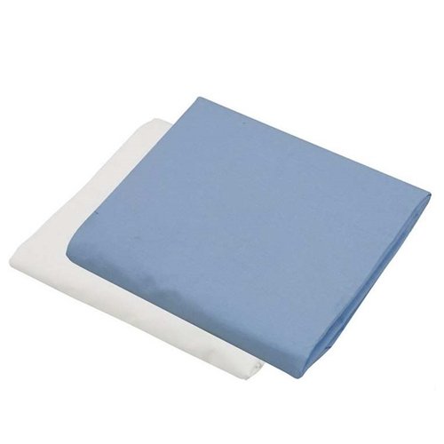 Hospital Bed Sheet with pillow One Cover (Whire,Blue)