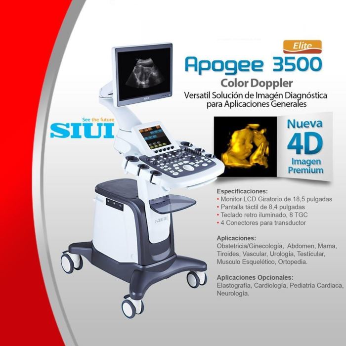Digital 4D Color Doppler Ultrasound Machine Apogee 3500 Elite