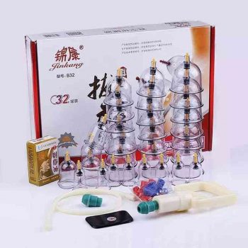 JinKang 32 Cups Chinese Vacuum Cupping set Body Massage Therapy Healthy Suction Medical